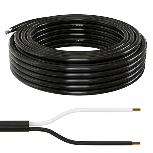 1m FLRYY Fahrzeugleitung 2x1,5mm² rund Kabel KFZ Anhängerkabel Niedervolt