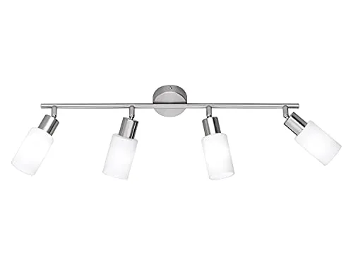 TRIO R80014007 Mars Spotleuchte - E14 4x40W - Klassische Deckenleuchte für niedrige Decken, aus hochwertigem Nickel-Design, ideal für umweltfreundliche Spar-LED-Leuchtmittel.