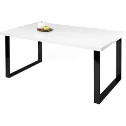 Esstisch 9192-11.05 in Weiß Hochglanz – 140x75x90 cm - Der Esstisch 9192-11.05 verbindet elegantes Design mit Funktionalität. Mit 140x90x75 cm bietet er Platz für gesellige Runden. Die weiße MDF-Oberfläche und das schwarze Metallgestell setzen stilvolle Akzente in jedem Esszimmer.