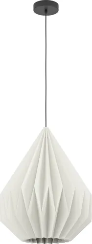 EGLO Hängeleuchte MINTING, Pendelleuchte in Schwarz und Weiß - Moderne Pendelleuchte aus Metall und Papier, Ø 45cm, ohne Leuchtmittel, ideal für stilvolle Akzente in jedem Raum.
