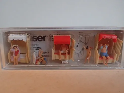 Preiser Im Strandkorb Urlaub Stand Camping Wasser Freizeit 10427 H0 1:87 OVP 6Fi