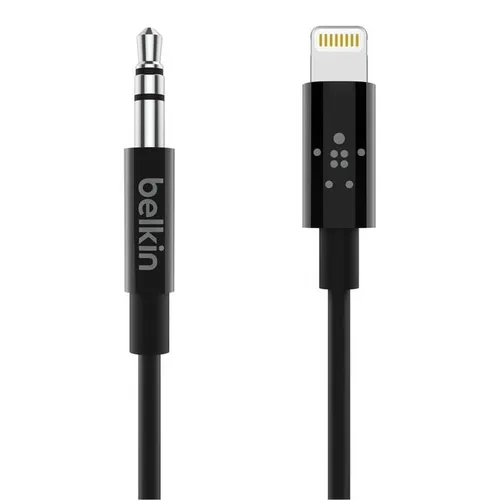 Belkin 3.5 mm Klinke - Lightning Kabel (0.90 m) - Audio Kabel für perfekte Klangübertragung, kompatibel mit iPhones und iPads, ideal für Musikliebhaber und unterwegs.
