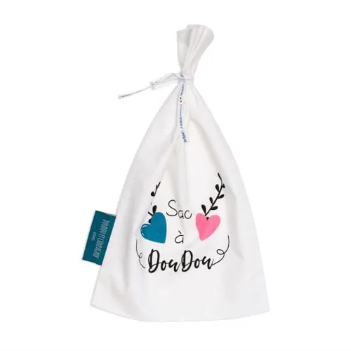 Doudou et Compagnie DC3765 Mon Sac A Doudou en Coton Blanc