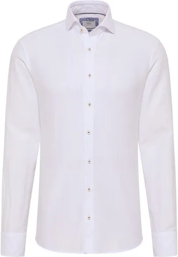 ETERNA Herrenhemd Slim Fit, unifarben in Weiß - Elegantes Herrenhemd mit Slim Fit Passform und bügelleichten Eigenschaften, ideal für legere Anlässe oder das Büro.