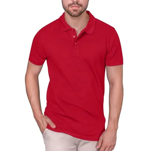 HRM Heavy Stretch Polo für Herren - Rot, Gr. 5XL - Poloshirts für Herren: Premium Poloshirt aus 95% Baumwolle & 5% Elasthan, bis 40°C waschbar, ideal für robuste Arbeitsbedingungen und hohen Tragekomfort.