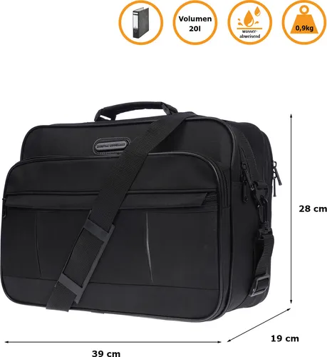 Christian Wippermann Flugbegleiter Umhängetasche - Messenger-Bag in Quer- oder Hochformat, aus hochwertigem 100% Polyester, mit Trolleyhalterung und individuell einstellbarem Trageriemen für maximalen Komfort.