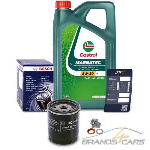 Bosch Ölwechsel-Set mit Castrol Magnatec 5W-30 C2 für Toyota