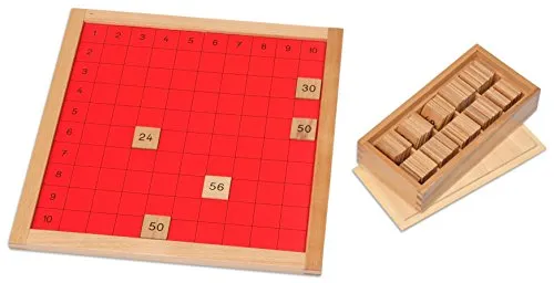 Betzold Pythagorasbrett - Lernspielzeug für die Grundschule - Fördert spielerisch das Verständnis für Multiplikation im Zahlenraum 100. Ideal für Freiarbeit und zur Eigenkontrolle durch separate Kontrolltafel.