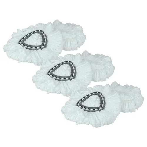 vhbw 6X Wischbezug kompatibel mit Vileda Easy Wring & Clean, Turbo Easy Wring Wischmopp - Ersatzkopf, Mikrofaser, Schwarz, Weiß