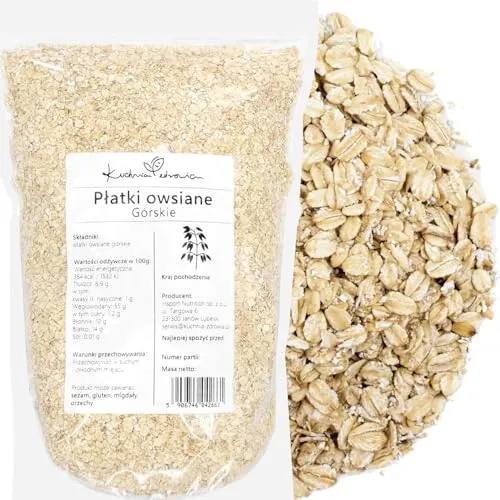 Haferflocken zart 1 kg für Porridge & Müsli – KUCHNIA ZDROWIA | Mildes getreidearoma und zarte flocken – geeignet für Porridge, Müsli, Backen und Shakes in der täglichen Küche