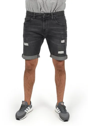 INDICODE IDHallow Herren Jeans Shorts - Stylische Denim Bermuda mit Destroyed-Optik - Bequeme Denim Shorts im Used-Look mit praktischen 5-Pocket Taschen und gekrempelten Hosenbeinen. Ideal für lässige Sommertage, gefertigt aus nachhaltiger Baumwolle für ein gutes Gewissen.