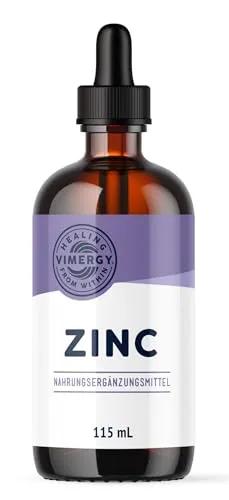 Vimergy Zink Tropfen 115 ml – 57 Portionen– Flüssiges Zink Hochdosiert – Antioxidans – Kein Raffinierter Zucker – Glutenfrei ohne Gentechnik Koscher Vegan Keto/Paleo Ernährung Geeignet