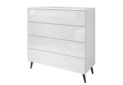 Lookway Kommode AURA 4S mit PUSH-OPEN-System, Breite: 95 cm - Moderne Kommode AURA mit minimalistischer Form und eleganten Schubladen. Die hochwertige, pflegeleichte Oberfläche und die integrierte LED-Beleuchtung sorgen für ein stilvolles Ambiente in jedem Raum.