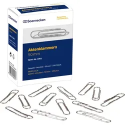 100x Aktenklammern 50mm verzinkt Briefklammern Büroklammern GEWELLT 1061