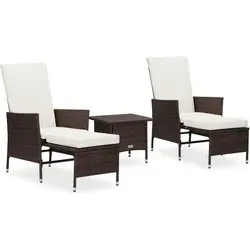 Maison Exclusive 3-tlg. Garten-Lounge-Set mit Auflagen
