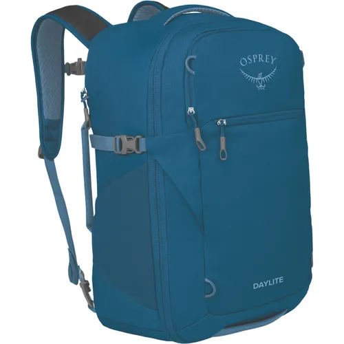 Osprey Daylite Travel 35 Rucksack (35L, blau) - Daypacks für vielseitige Nutzung, wandelbar zwischen Rucksack und Tasche – perfekt für Reisen und Outdoor-Abenteuer.