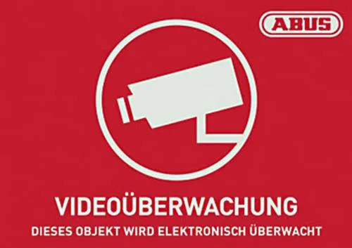 ABUS AU1421 Warnaufkleber Videoüberwachung Sprachen Deutsch (B x H) 74mm x 52.5mm