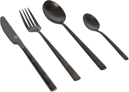 Bo-Camp Besteck-Set 16-teilig, schwarz - Campinggeschirr, robust und langlebig für Outdoor-Abenteuer, ideal für Picknicks und Campingausflüge.