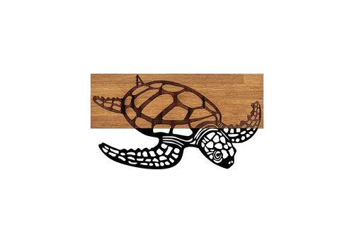 Dekoratives Wandaccessoire aus Holz in Schwarz und Walnuss, 58 x 3 x 32 cm - Stylisches Wandbehang für Jugendliche, aus robustem Holz und Metall. Ideal für moderne Räume und setzt kreative Akzente in jedem Zimmer.