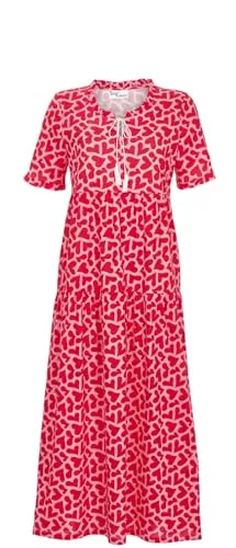 Ringella Maxikleid mit Rüschen in Nelke, Größe XXL - Freizeitkleid für Damen, ca. 130 cm lang, mit Rüschen und Bindeband für einen romantischen Look – ideal für sommerliche Anlässe!