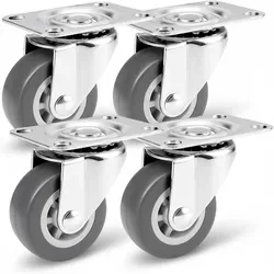 PRIOstahl Lenkrollen 4 x Graue Rollen 40mm Möbelrollen Laufrollen drehbar für Möbel Bettkasten