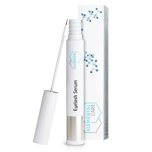 Elemental Care Wimpernserum mit Bio Aloe Vera & Rotklee – Lash Serum für Wimpernwachstum und gepflegte Wimpern – Ohne Hormone – Augenbrauen Serum 3ml