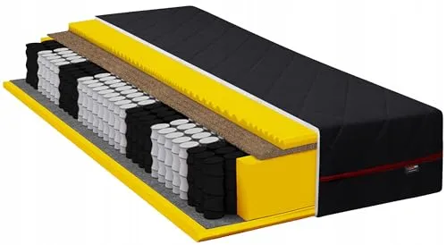 Black Duo 7-Zonen Matratze 120x200 mit profiliertem Schaumstoff | Ergonomische Taschenfederkernmatratze | H3 & H4 in Einer Matratze I Hypoallergen & Antibakteriell | 24 cm hoch (120 x 200 cm)