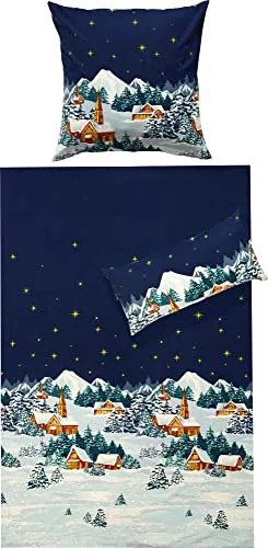 Erwin Müller Bettwäsche Feinbiber blau 135x200 cm + 80x80 cm - Bettwäsche-Set aus 100% Baumwolle mit praktischem Reißverschluss, pflegeleicht und ideal für gemütliche Nächte.