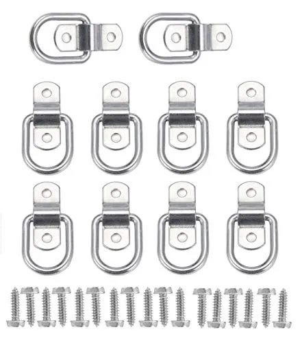 KAHEIGN 10Pcs D Ring Spannring Lastanker - Angeschmiedet Zurrring Bodenbefestigung Spannring mit 20Pcs Schrauben zur Ladungssicherung in Anhänger Lastwagen Boot Autos Kajak