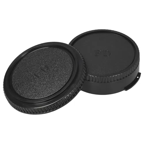 vhbw Objektivdeckel-Set kompatibel mit Canon AV1, AE1, A1 Kamera - Rück- und Gehäusedeckel Schwarz