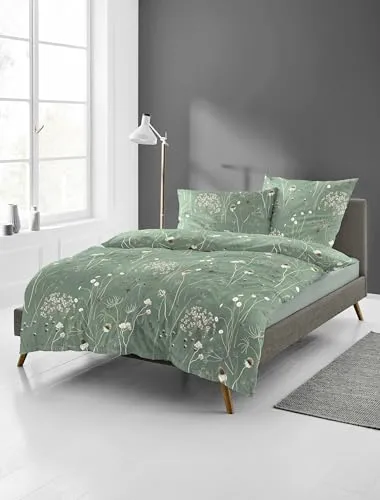 Produktbild Bierbaum Bettwäsche 4140, Feinbiber, 100% Baumwolle, Designed in Germany, Petrol 30, 155x220 + 80x80 cm, Komfortgröße