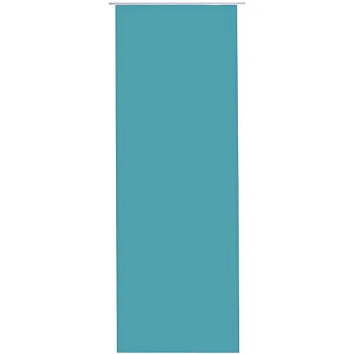 Bestlivings Flächenvorhang Blickdicht 60x245cm, Schiebegardine als Raumteiler (Türkis) mit Klettband Befestigung inkl. Flächenvorhangtechnik und Beschwerungsstange