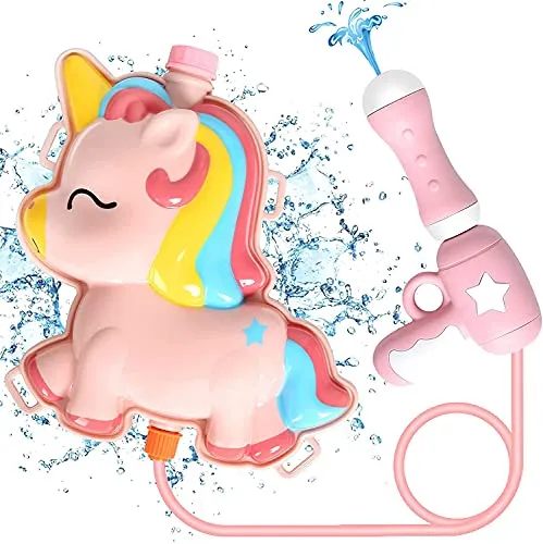 Rucksack Wasserpistole, Wasserpistole für Kinder, Kinder Wasserpistole Spielzeug mit 2000ml Wassertank, Wasserspielzeug für Sommer Strand Pool Spielzeug (rosa)