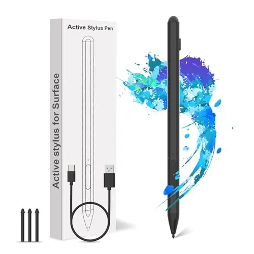 Surface Pen Surface Pro 7/8/9/10/11 Stift für Microsoft - Surface Go 3/Go 2/Go Pen Compatible with Laptop/Book/Studio Series, with Palm Rejection and Rechargeable, 4096 Pressure Sensitivity Touch Pen