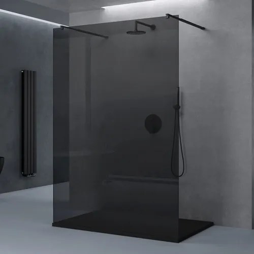 doporro Duschwand 100x200 Walk-In Dusche Schwarz mit Doppel-Stabilisator - Elegante Duschwand aus 10mm ESG-Sicherheitsglas mit NANO-Beschichtung. Ideal für individuelle Badezimmergestaltungen, einfache Montage und variabler Wandabstand von 70-120 cm.