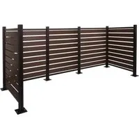 Alu Mülltonnen-Zaun MCW-K57, Mülltonnenverkleidung in Holzoptik - Außenanbau mit erweiterbarem Design (130x300x110cm) in braun, ideal für eine ansprechende Mülltonnenverkleidung und ausgezeichnetes Qualitätsmanagement.