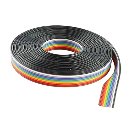 5m Flachbandleitung 10x0,25mm², RM1,4mm, 300V, farbig, Flachkabel bunt