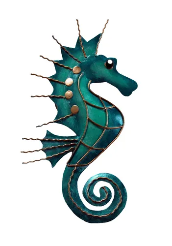 Wanddeko Seepferd Seepferdchen Wandbild Metall Bild Deko Skulptur Figur Fisch