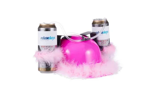 relaxdays Partyanzug Bierhelm Pink von Relaxdays