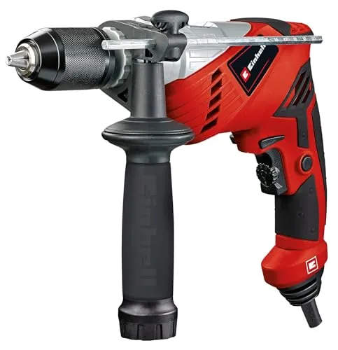 Einhell Schlagbohrmaschine TE-ID 650 E (650 Watt, Qualitätsbohrfutter aus Metall, Rechts-/Linkslauf, Metall-Bohrtiefenanschlag, Spindelarretierung
