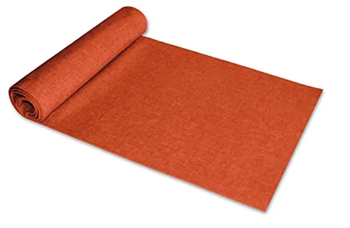 Tischläufer 33 x 160 cm Terracotta rechteckig Leinenoptik Tischdecke Lotuseffekt Tischwäsche Wasserabweisend Tischtuch Fleckenabweisend Bügelfrei Abwischbar Knitterfrei Innen und Außen