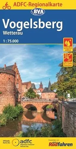 ADFC-Regionalkarte Vogelsberg Wetterau mit Tagestouren-Vorschlägen, 1:75.000, 1:75.000, reiß- und wetterfest, GPS-Tracks Download (ADFC-Regionalkarte 1:75000)