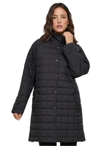 Urban Classics Damen Jacke Ladies Quilted Coat schwarz M - Funktionsjacke mit stilvollem Steppmuster, ideal für kalte Tage und modische Auftritte.