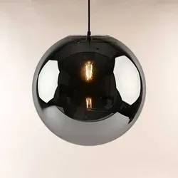 s.luce Pendelleuchte Orb, Schwarz/Grau, Glas, Rund, E27 - Stilvolle Hängelampe für Innenräume mit individuellem Design und wechselbaren Leuchtmitteln, ideal für Esstische und hohe Wohnräume.