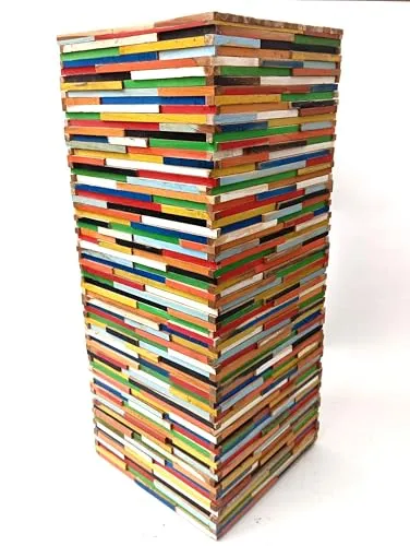 Brillibrum Beistelltisch aus recyceltem Holz – Bunter Upcycling Style