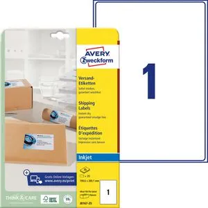 Zweckform J8167-25 Versandetiketten 199.6x289.1mm, 25 Stück von Zweckform