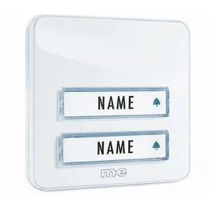 M-e modern-electronics 41078 Funkklingel Sender - Zweifamilien Erweiterungssender für Funk-Türgong-System Bell, ideal für größere Wohnanlagen oder zusätzliche Eingänge.