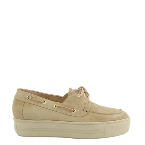 Paul Green Damen Plateau Mokassin Beige – Bequeme Eleganz für jeden Tag - Stylische Mokassins aus hochwertigem Veloursleder mit rutschfester Gummisohle für optimalen Halt. Ideal für den Alltag – bequem und schick zugleich!