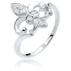 Elli Fingerring Lilie Zirkonia 925 Silber, Cocktailring weiß 58