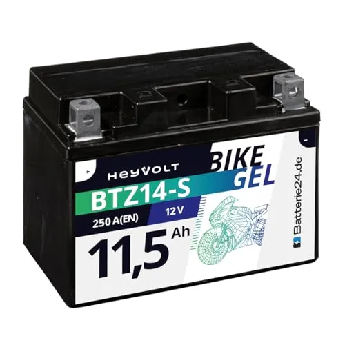 HeyVolt GEL Motorradbatterie 12V 11,5Ah 51121 BTZ14-S YTZ14-S 12-14ZS GTZ14-4 51201 51101 51121